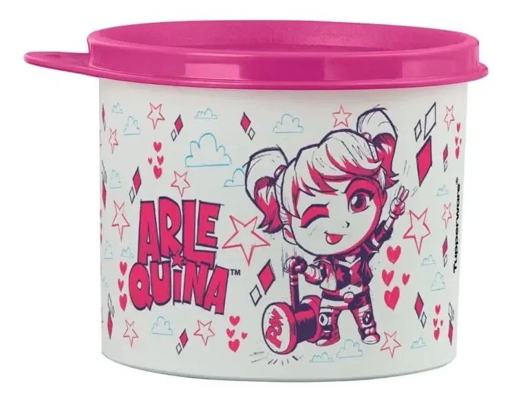 Pote Tupper Redondinha Kids 500ml Arlequina