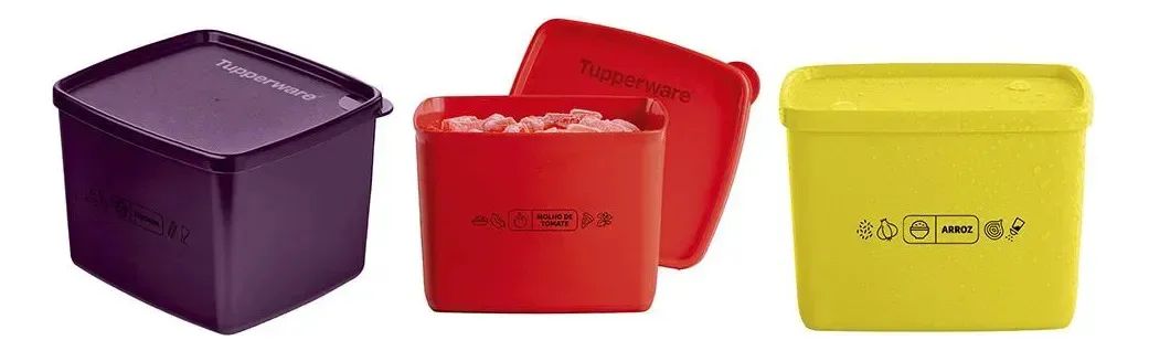 Kit Tupperware Jeitoso Mix 800ml Tomate + Feijoada + Arroz